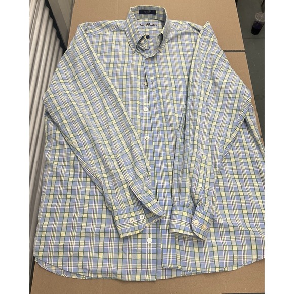 Alan Flusser Men's Long Sleeve Multicolor Plaid Button Down Dress Shirt, L - Picture 5 of 8